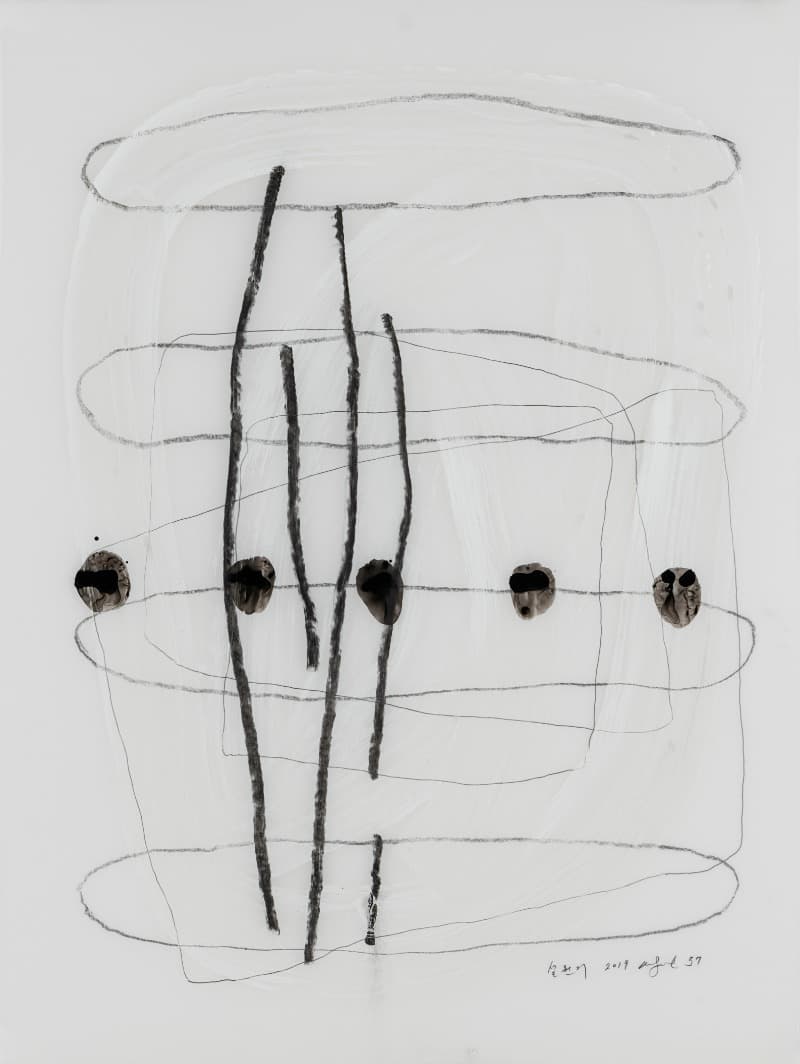 37 · mixed media on polyester film · 61X46cm · 2019 · 37 · mixed media on polyester film