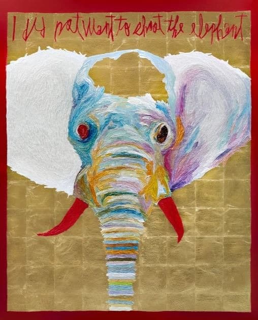 Shooting an elephant · oil on canvas · 162.2x130.3cm · 2019 · Shooting an elephant · oil on canvas