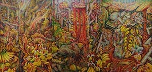 이민혁,(Banana Garden1,2,3) · Oil on canvas · 390.9x268.2cm · 2013-2014 · Banana Garden1,2,3 · Oil on canvas