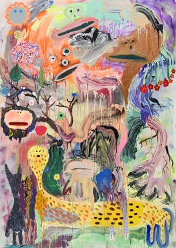 윤혜진 - Three Treasures · Acrylic on Linen · 259x182cm · 2016 · Three Treasures · Acrylic on Linen
