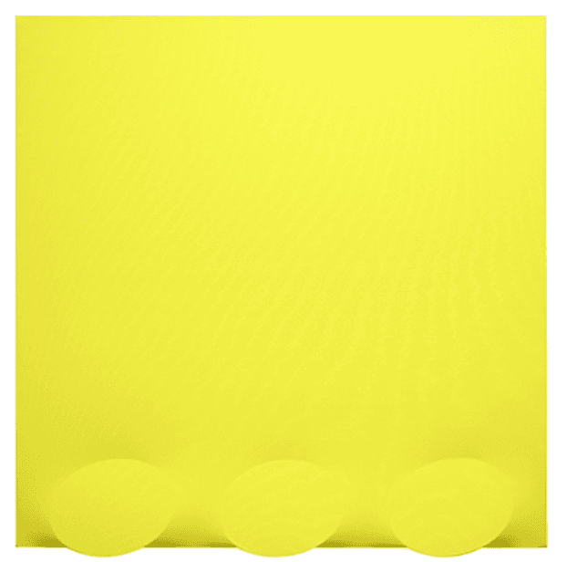 3 ovali gialli · Acrylic on shaped canvas · 100 x 100 cm · 2018 · 3 ovali gialli · Acrylic on shaped canvas