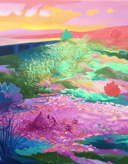 무언가를 비는 사람들 · 캔버스에 유채 · 116.8×91cm · 2019 · people who pray for something · Oil on canvas