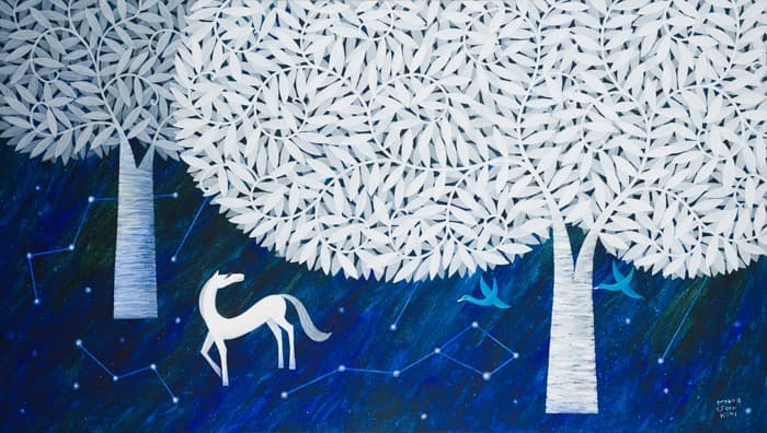 사색의정원-꿈을꾸다 · Mixed media on canvas · 97x162cm · Garden of Meditation · Mixed media on canvas