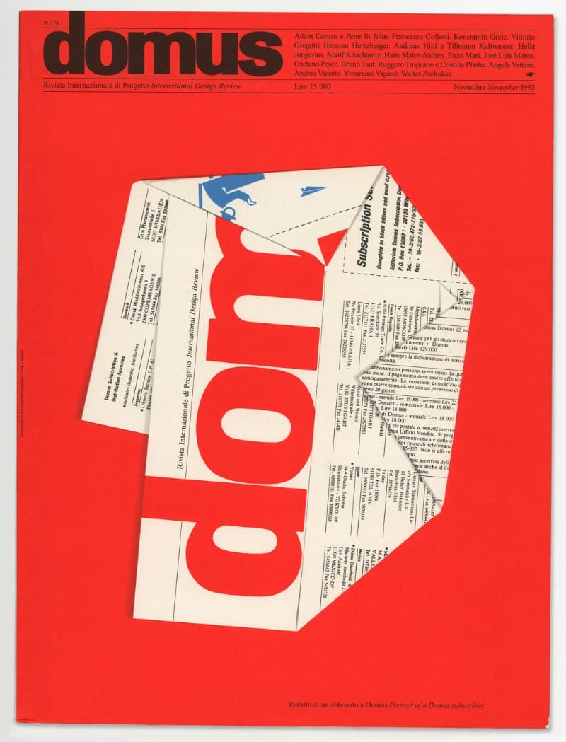 Cover design:N.776 November 1995 · Domus Magazine · 1995 · Cover design:N.776 November 1995 · Domus Magazine