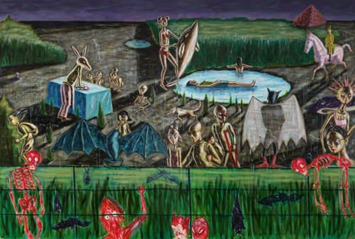 여름휴가(DMZ) · Oil on Canvas · 290.9x436.4cm · 2019 · Summer Vacation(DMZ) · Oil on Canvas