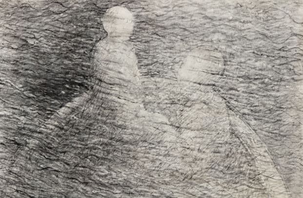 작가를 찾는 등장인물 · 한지에 수묵, 목탄 · 65×95cm · 2019 · Character in search of an Author