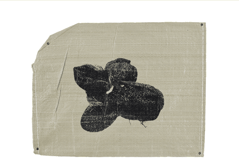 강원도 고성군 죽왕면 곡실평길 330 #5 · 마대에 실크스크린 · 51×68cm · 2019 · 330, Goksilpyeong-gil, Jugwang-myeon, Goseong-gun, Gangwon-do, Republic of Korea #5
