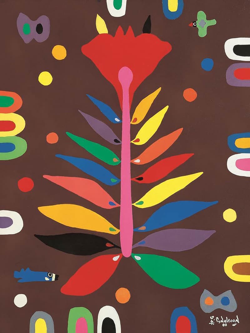 오승윤_맨드라미 · silkscreen on paper · 58x43.5cm · 2003 · Cockscomb · silkscreen on paper