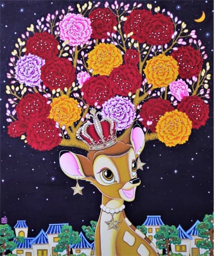 Bibbidi Bobbidi Boo · 장지에 채색 · 72.7cm x 60.6cm · 2019 · Bibbidi Bobbidi Boo