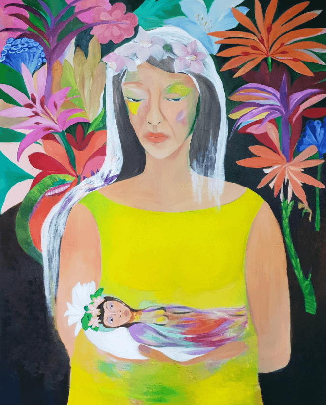 어느 여인의 회상 · Oil on canvas · 130 x 162cm · Memory of a woman · Oil on canvas