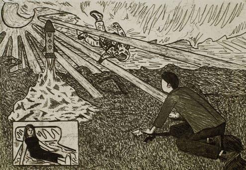 誤配 · 에칭 · 36.5×51cm · 2019 · wrong delivery · Etching