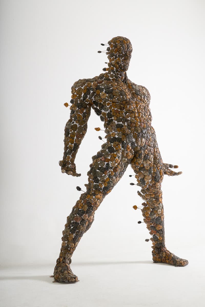 Enclose-Human 2019 · stainless steel, stone · 180X120X270Cm · 2019 · Enclose-Human 2019 · stainless steel, stone