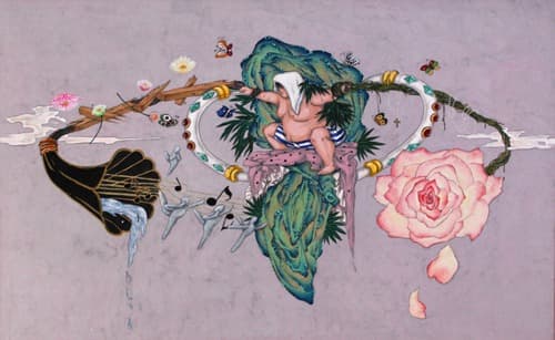 비상구 · 장지에 채색 · 75x118cm · 2018