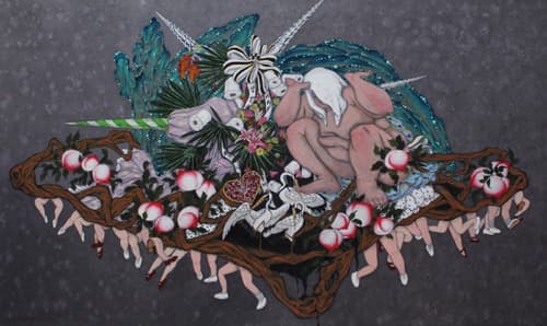 아기폐하의 지위 · 장지에 채색 · 161.8x96.5cm · 2019 · his majasty the baby