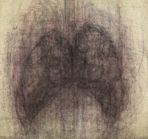 심장5 · 종이에 혼합재료 · 260x200cm · Heart5 · mixed materials on paper