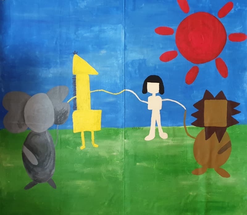 we are the world · acrylic on canvas · 150x170cm · 2019 · we are the world · acrylic on canvas