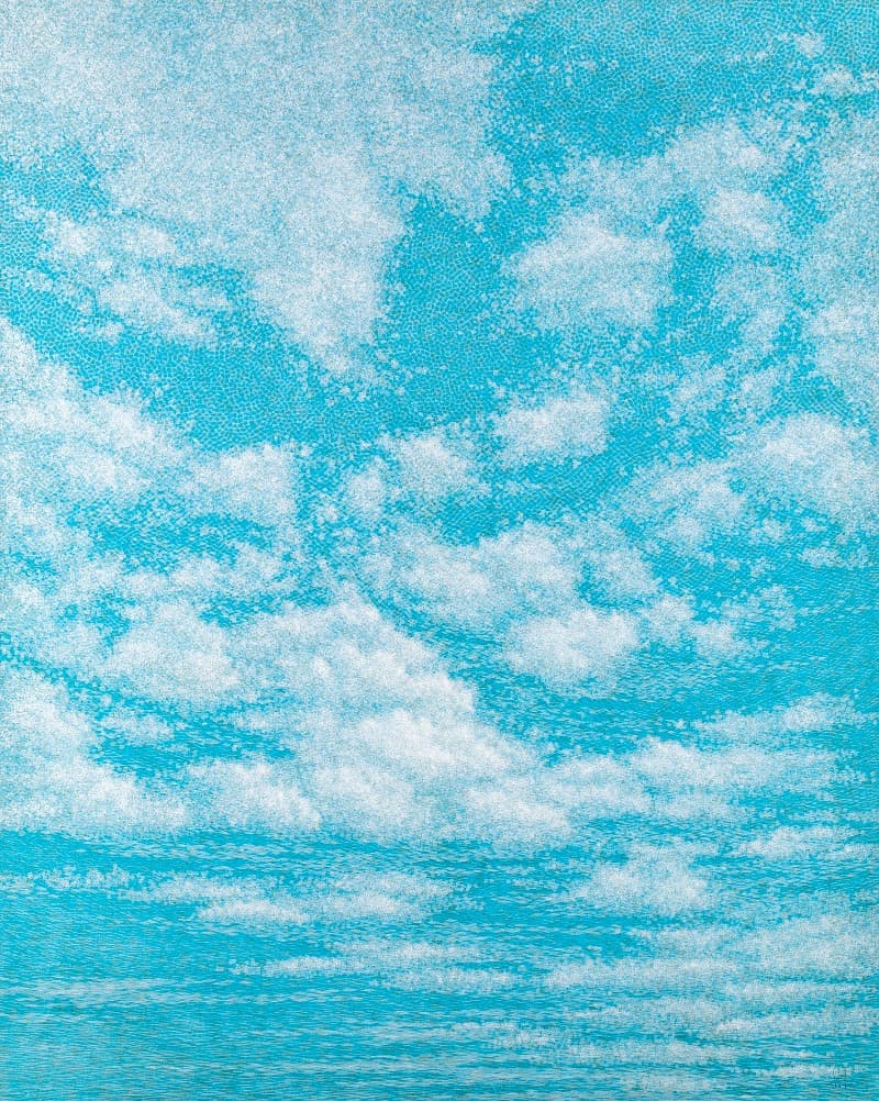 공기와 꿈 · 캔버스에 염색한지, 한지 · 227x182cm · 2019 · The air and the dream · colored Korean paper on canvas