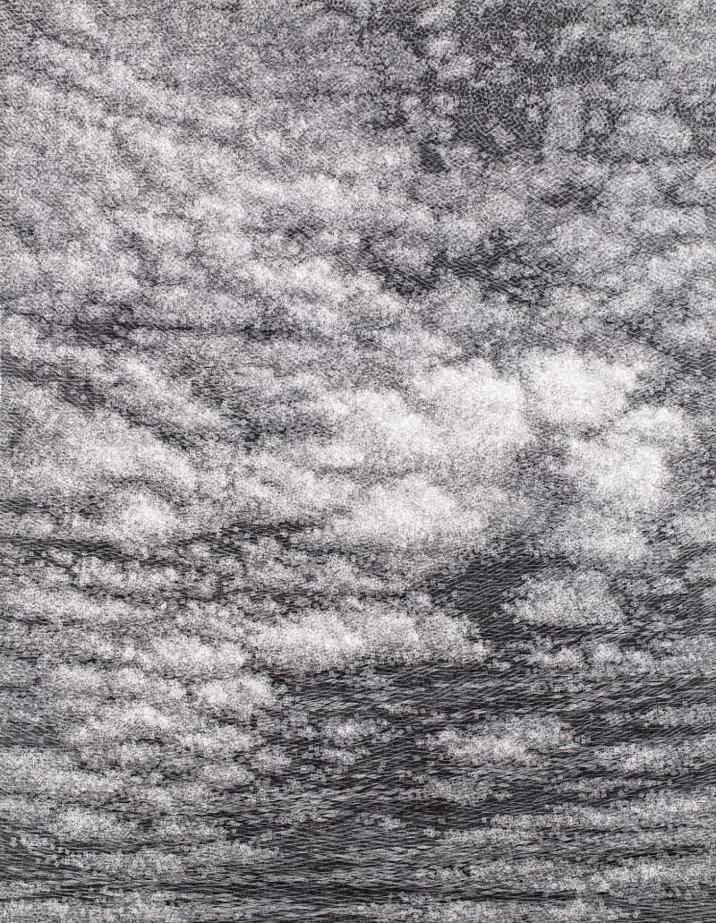 공기와 꿈 · 캔버스에 염색한지, 한지 · 116.7x91cm · 2019 · The air and the dream · colored Korean paper on canvas