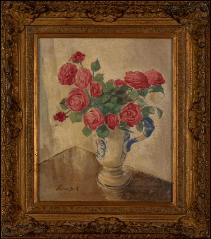 붉은장미 · 캔버스에 유채 · 45.5x38cm · early 1940s · Red rose · oil on canvas