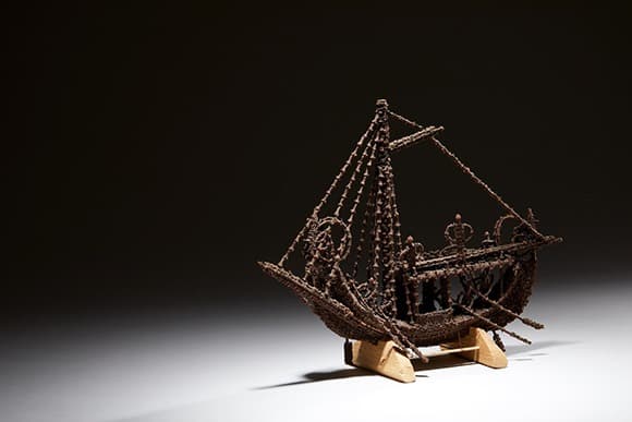 배 모형/프라후 · 정향, 실 · 높이 35cm, 너비 44cm · 20세기 후반 · Ship Model/Prah · Cloves, Threads