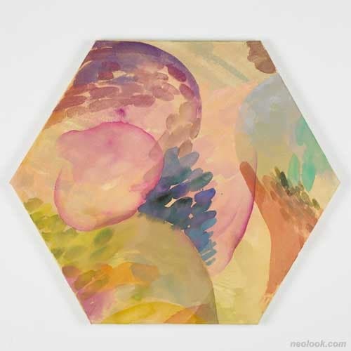An opaque body · 비단을 배접한 캔버스에 혼합재료 · Hexagon 30cm · 2019 · An opaque body · Mixed Materials On Silk-Lined Canvas