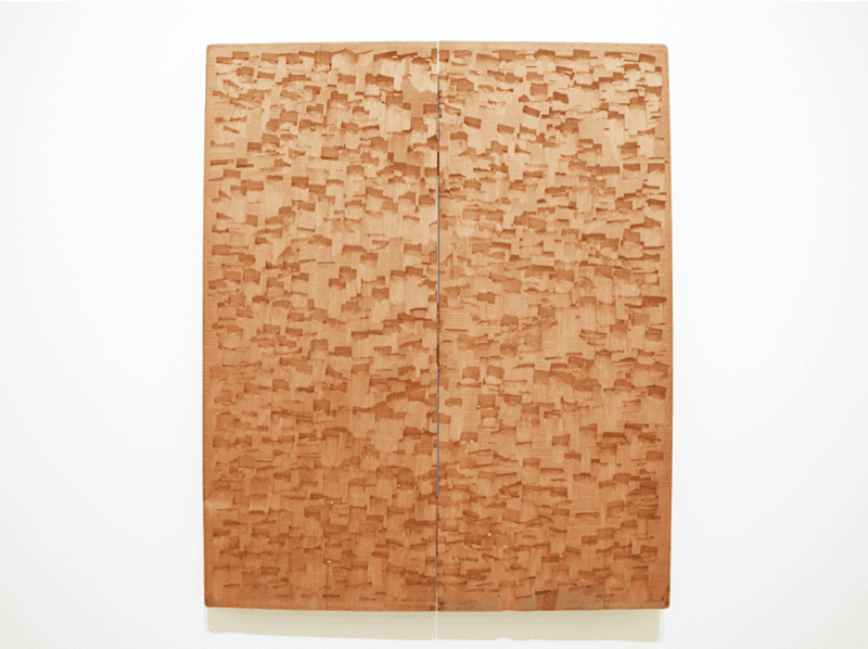 쪼으기 · 나무에 조각 · 102x84x2.5cm · 1973