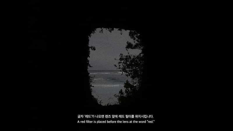 “The Red Filter is Withdrawn.” · HD 비디오 설치 · 11분 · 2019 · “The Red Filter is Withdrawn.”