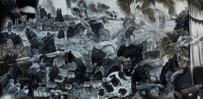 동시적 환상 · 아사에 분채 · 194x390cm · 2019
