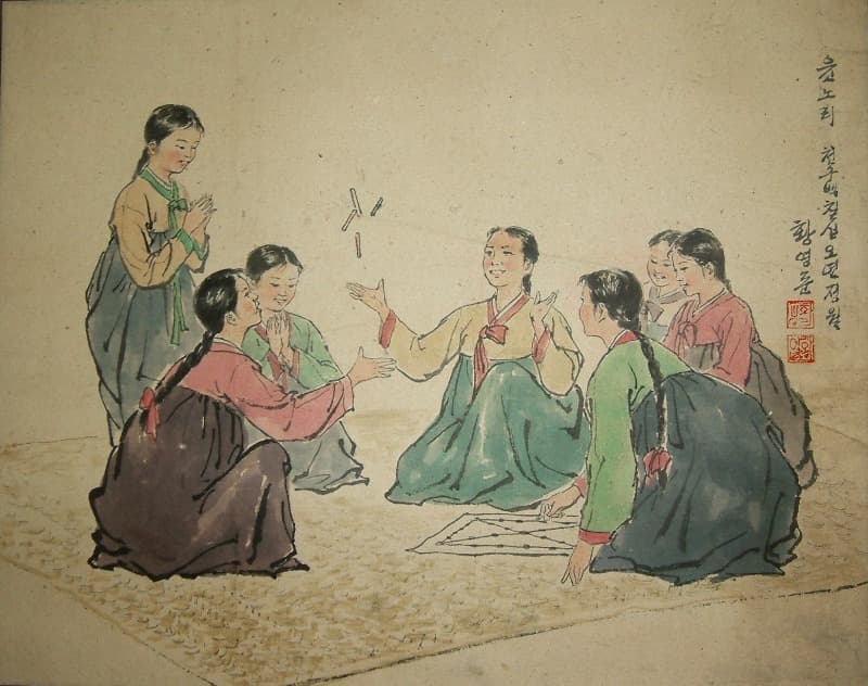 윤 놀이 · 48x38cm · 1975 · Playing Yut