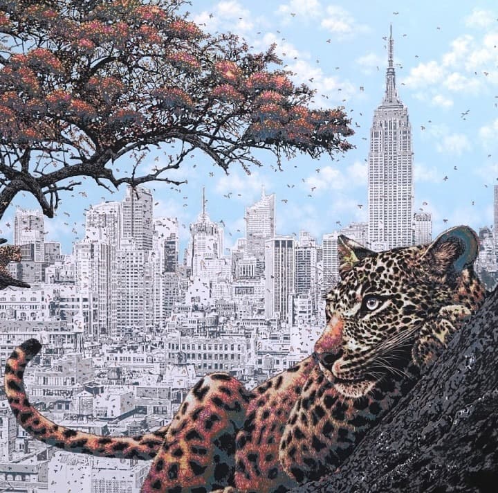 공존-1931 · 캔버스위에 채각 기법 · 130.3x162.2cm · 2019 · Coexistence-1931 · Carving technique on canvas