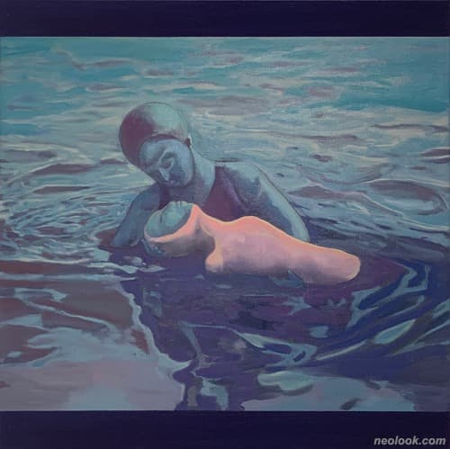 구조 교육 · 캔버스에 유채 · 50×50cm · 2019 · Saving Lesson · Oil on canvas