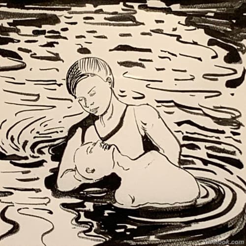 구조 교육 · 종이에 먹 · 20×20cm · 2019 · Saving Lesson · Chinese ink on paper