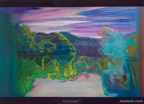 대홍수 이후 · 캔버스에 오일파스텔, 유채 · 73×100cm · 2018-2019 · After Big Flood · Oil pastel and oil on canvas