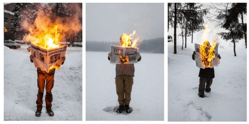 Burning News · 2011 - 2013 ⓒTim Parchikov, 사진제공 공근혜갤러리 · Burning News