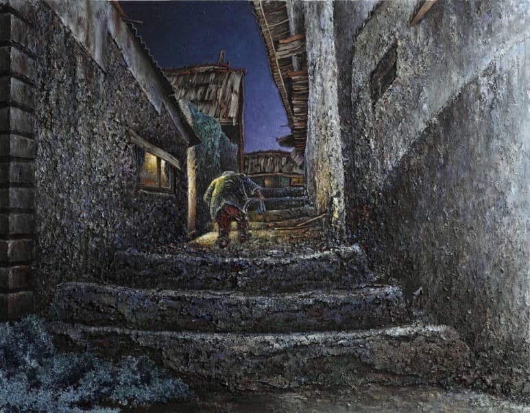 나의 아버지 · Mixed media oldwood on canvas · 116x98cm · 2009 · My Father · Mixed media oldwood on canvas