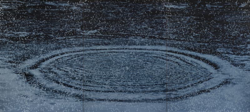 밤,결 · oil on canvas · 193.9×431.1cm · 2019 · Night, Grain · oil on canvas