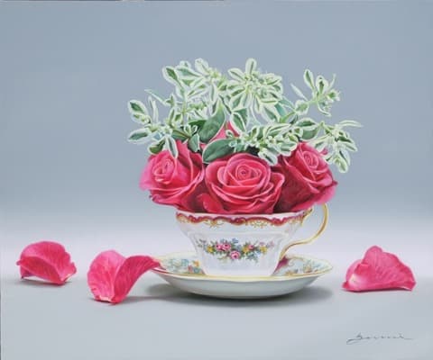 다화 · 캔버스에 유채 · 72.7x60.6cm · 2018 · Talking Over Tea · Oil on Canvas