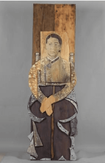 윤석남/어머니3-요조숙녀 · 나무에 채색 · 193cmx119.5cmx30cm · 1993 · Mother3-graceful lady · Oil on wood
