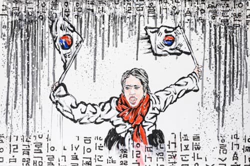 소녀의 꿈-독립 · 한지 위에 수묵채색 · 60.6x90.9cm · 2019 · Girl's Dream-Independence · Watercoloring on Korean paper
