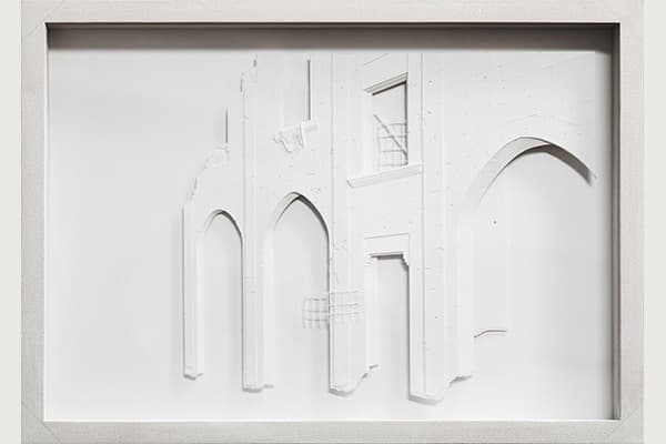 Surface 9 · paper cut, glass with wood frame · 54.4cmx41.3cm · 2019 · Surface 9 · paper cut, glass with wood frame