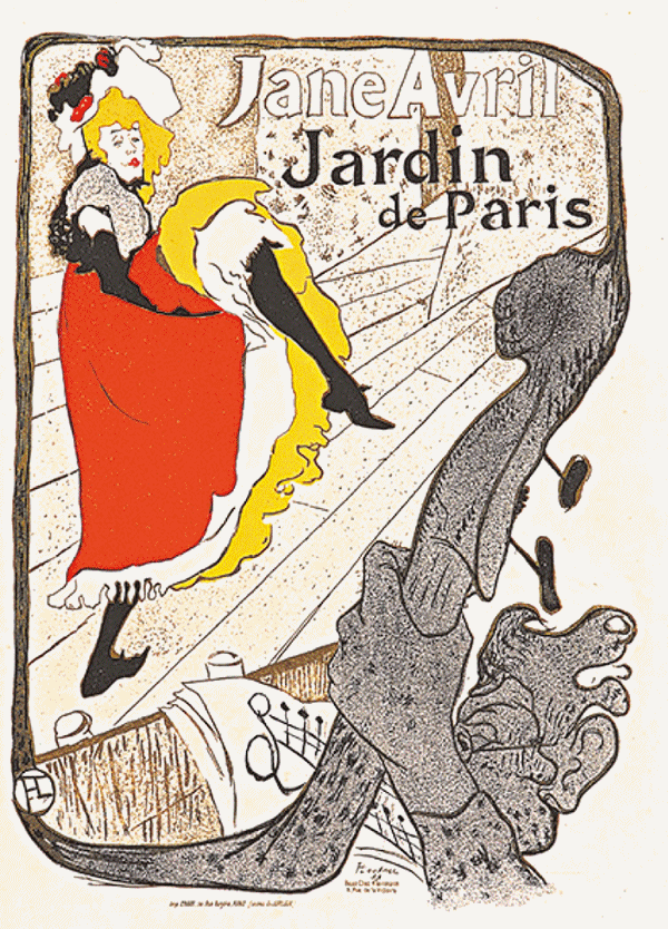 포스터 '제인 아브릴, , 자댕 드 파리' · 1895