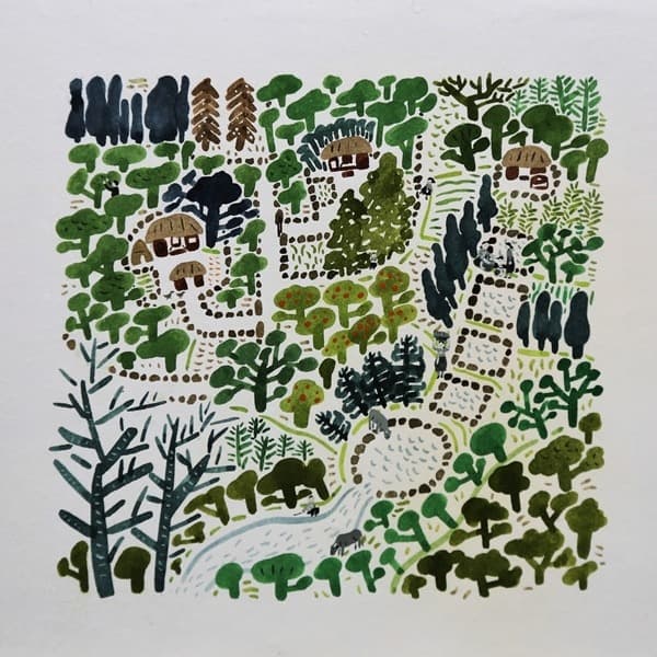 이지연, 큰터왓 · 종이에 수채화 · 2019 · Keunteowat · Watercolor on papaer