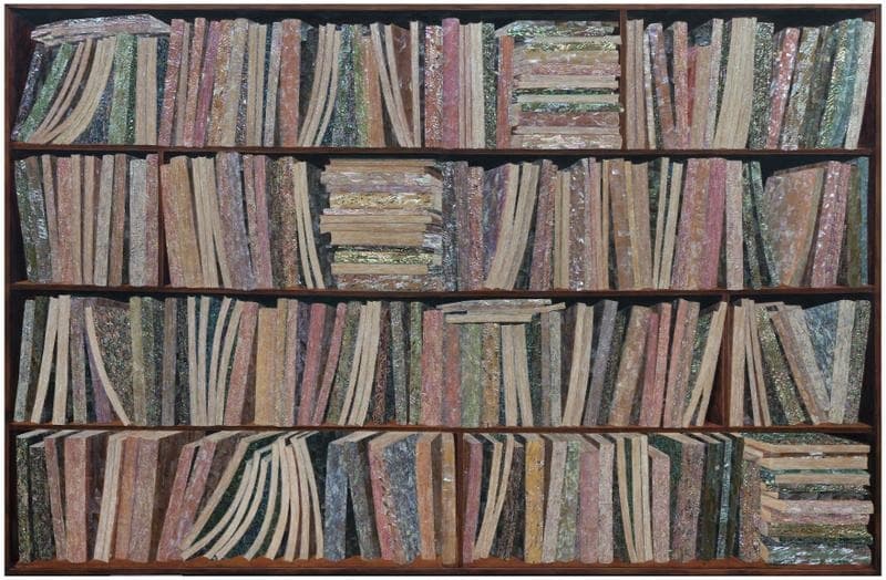 김덕용, 색즉시공 공즉시색 The Fullness of Emptiness · 나무에 혼합재료 (진주층) · 163.5x249x6cm · 2019 · The Fullness of Emptiness · Mixed media on wood (mother-of-pearl)