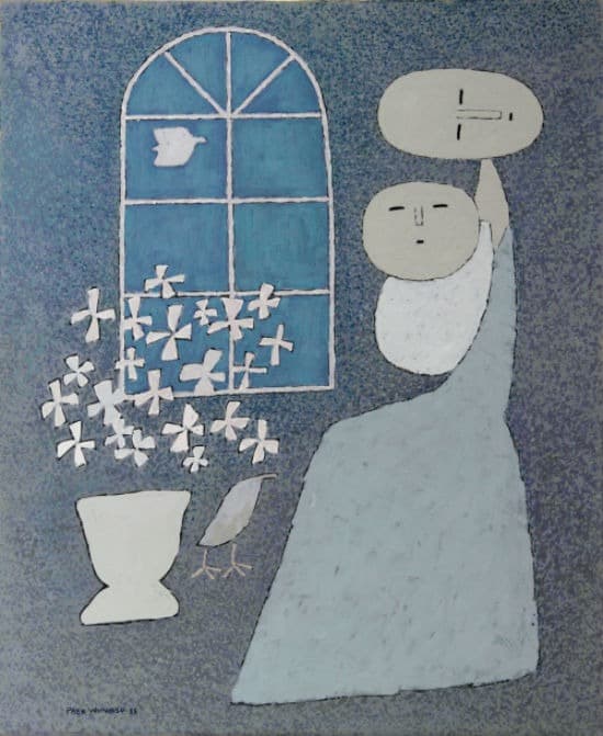 창가의 모자 · 캔버스에 유채 · 1988 · A window seat mother and child · Oil on canvas