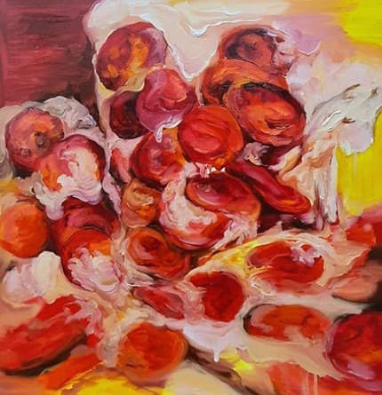홍란, 자극적인 맛_2 · Oil on Canvas · 50x50cm · 2019 · Hong Ran, A stimulating taste_2 · Oil on Canvas