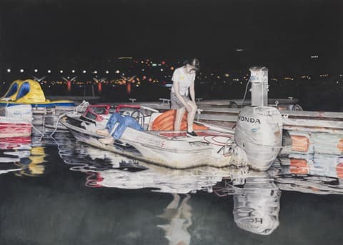 오세경, 몰락 Downfall · 한지에 아크릴 · 162x227cm · 2016 · Oh Se-kyung, Downfall · Acrylic on Korean Paper(Hanji)