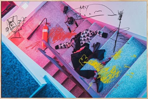 Having a Singularity 특이점이 오다 · Acrylic Paint Markers on Printed Canvas · 73x48cm · 2020 · Having a Singularity · Acrylic Paint Markers on Printed Canvas