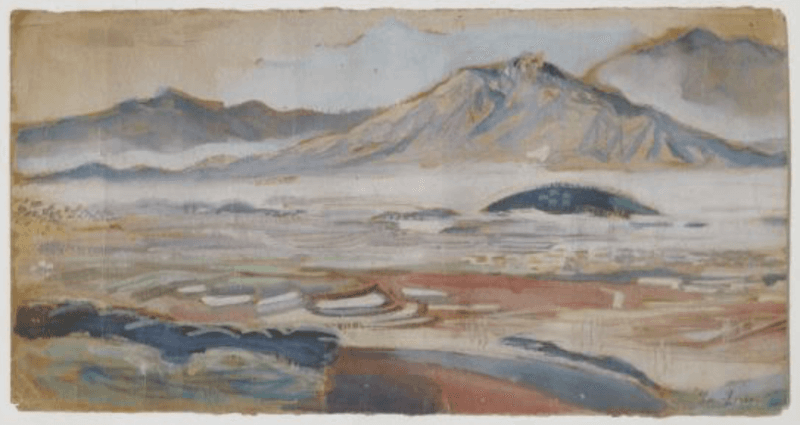 경주풍경 - 이인성 · watercolor on paper · 25.5×48.5cm · 1938 ©Daegu Art Museum Collection · watercolor on paper
