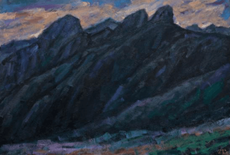 월출산 - 오승우 · oil on canvas · 131x194 cm · 1984 ©Gwangju MUSEUM OF ART Collections · oil on canvas