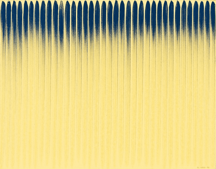 이우환-From Line No 790265 · Mineral Pigment on Canvas · 91.2x117.3cm · 1978